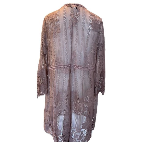 Miss Chievous Womens Duster Sweater Pink Long Sleeve Open Front Lightweight S - Picture 4 of 5